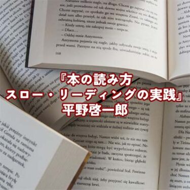 【読書感想文】『本の読み方　スロー・リーディングの実践』平野啓一郎
